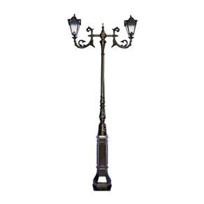 Poste de Jardim Paris 02 Luminárias Genebra Alumínio 304cm