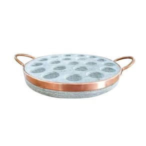 Pedra para Queijo Provolera Pedra Sabão Alça de Cobre 23 Cm