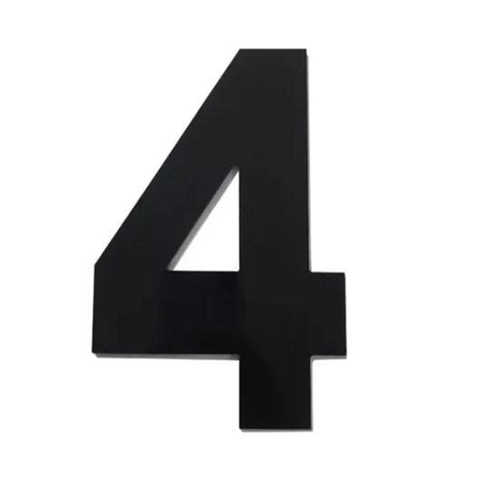 Número Residencial Numeral N.4 60Mm Preto