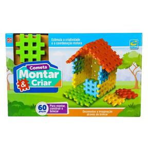 Blocos De Montar Infantil 60 Peças Blocolândia Dismat Mk404