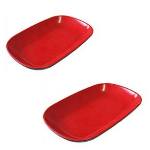 Kit 2 Travessas Nozoki Oval Em Melamina P/ Shoyu/Sushi 23cm
