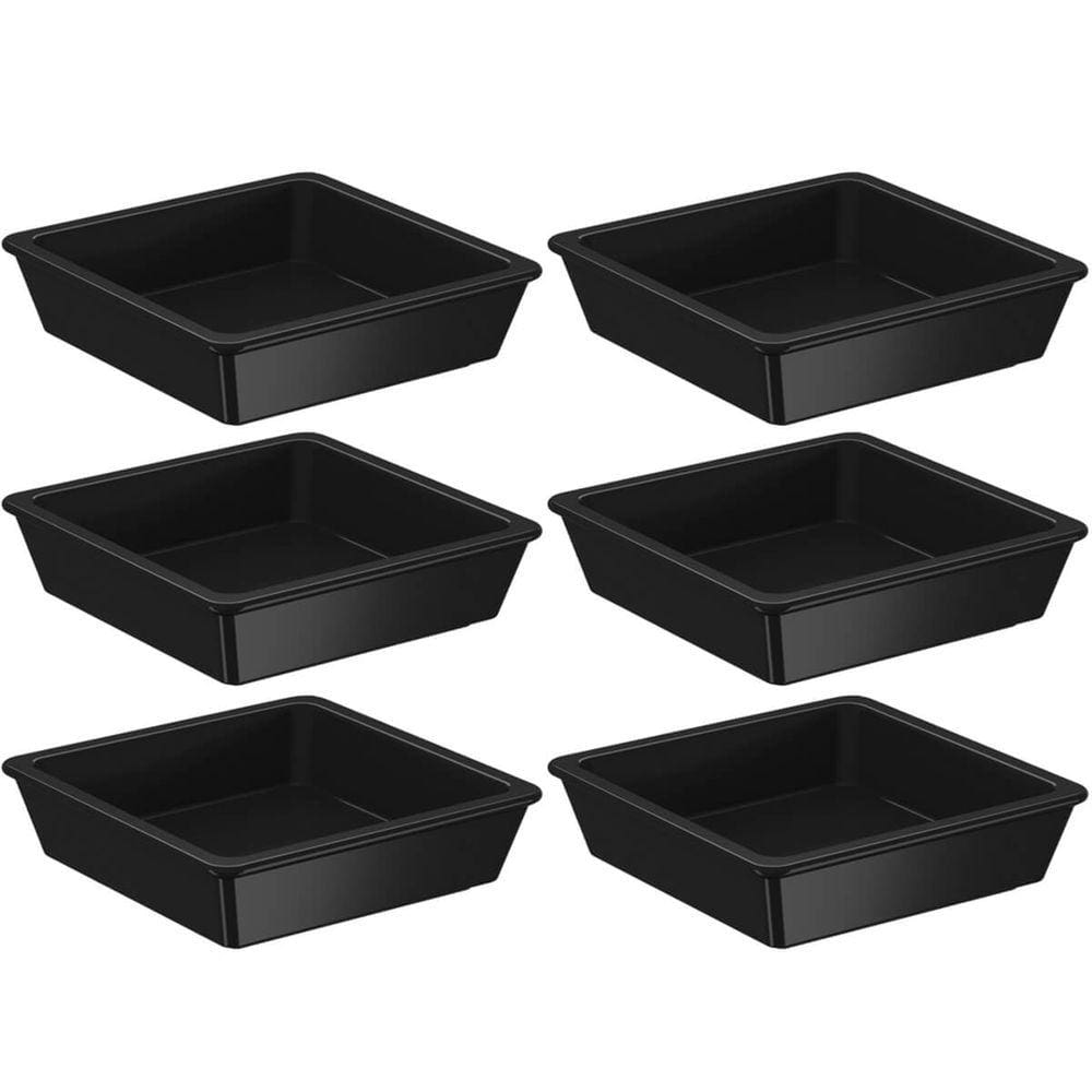 Kit 6 Porta Shoyu 50ml Molheira Sushi Preta Pote Quadrado Nozoki Uno Coza Plástico