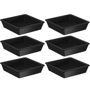 Kit 6 Porta Shoyu 50ml Molheira Sushi Preta Pote Quadrado Nozoki Uno Coza Plástico