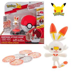 Pokemon - Figura 5cm Ataque Surpresa - Scorbunny + Poke Ball