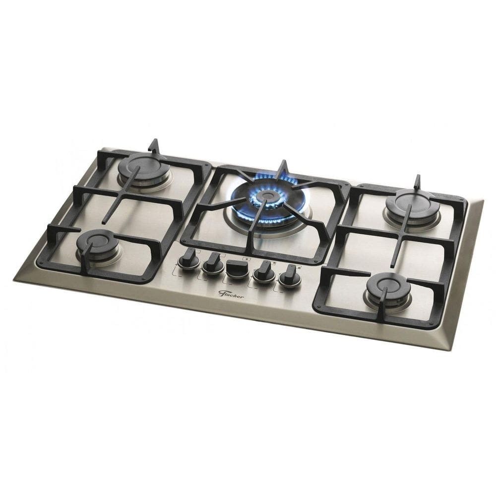 Cooktop Fischer 5 Bocas Tripla Chama à Gás Mesa Inox Bivolt