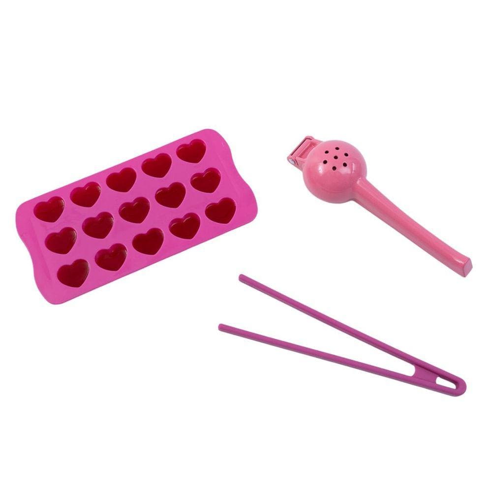 Kit forma de gelo e picolé, pegador de salada Mozcada e espremedor limão Oikos