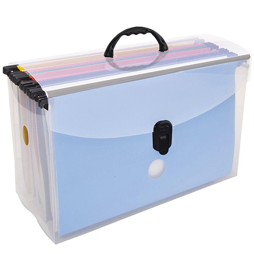 Organizador De Documentos Dello Pasta Maleta Arquivo Com 10 Pastas Suspensas Coloridas