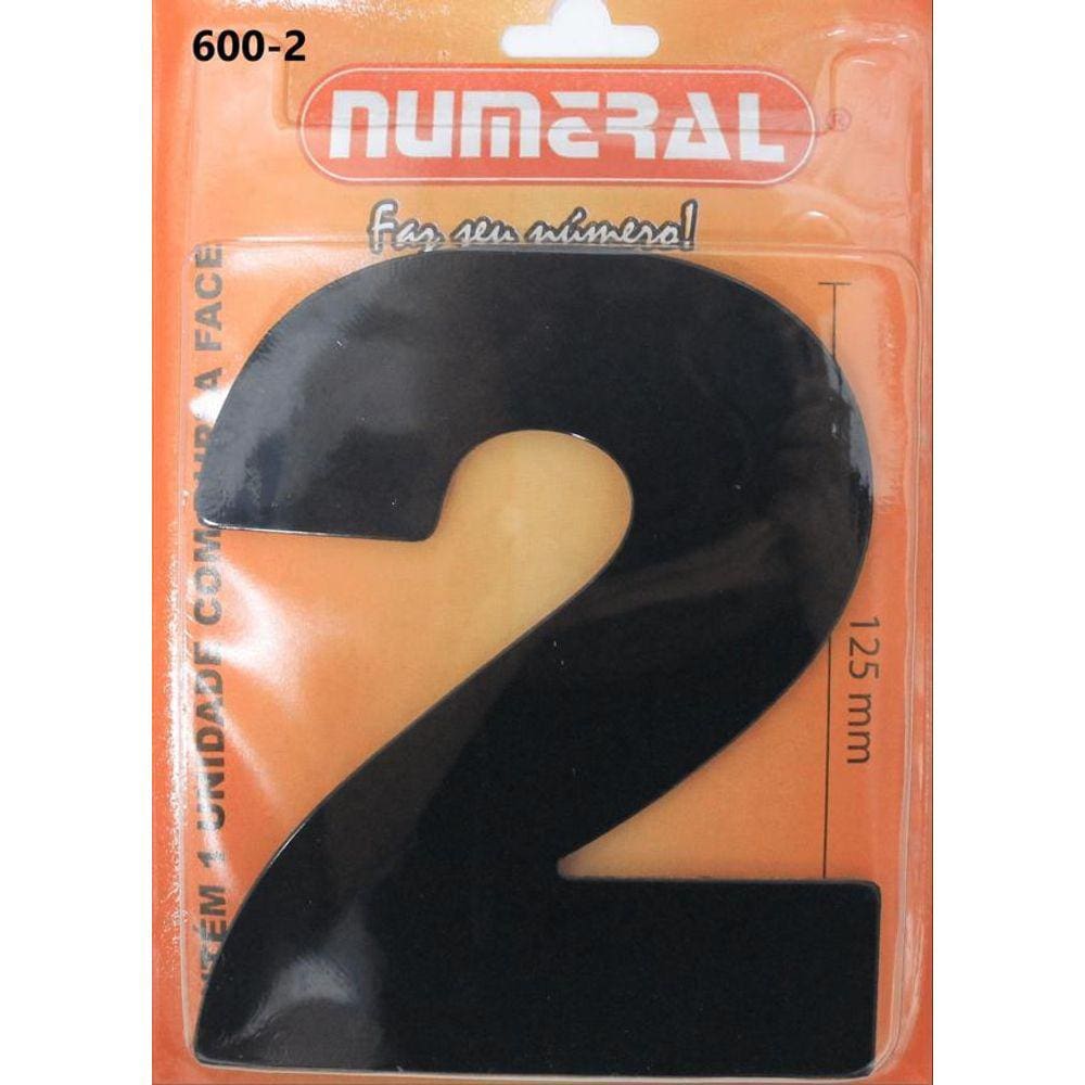 Número Residencial Numeral N.2 60Mm Preto