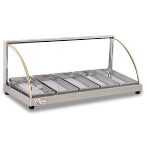 Estufa Vitrine Elétrica Curva Quente 5 Bandejas Inox Tita