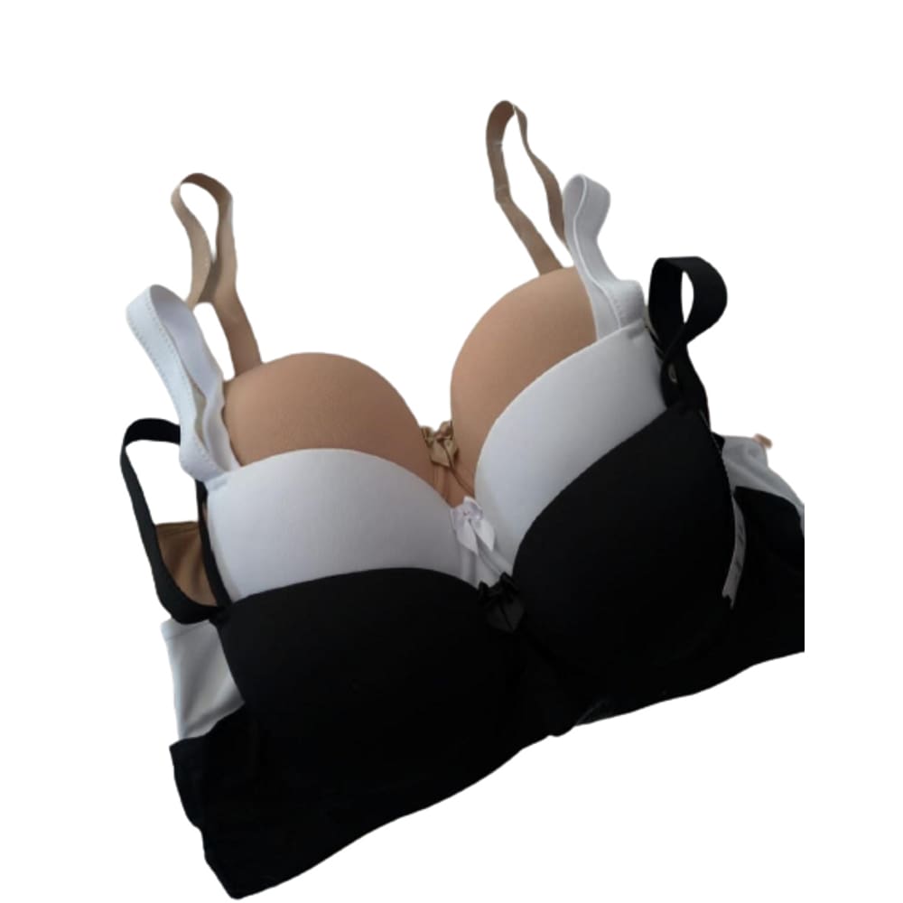 Kit 2 sutiãs 3 fechos,alças reforçadas,microfibra,com bojo e aro