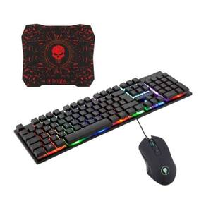Kit Gamer Bright Teclado e Mouse 6 Botões com Led e Mouse Pad
