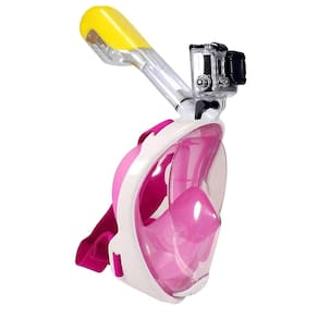 Máscara De Mergulho Surface Rosa S/M com adaptador para Câmeras de ação