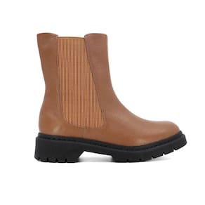 Bota Usaflex Feminina Casual Chelsea Couro Cano Curto Zíper AH2014