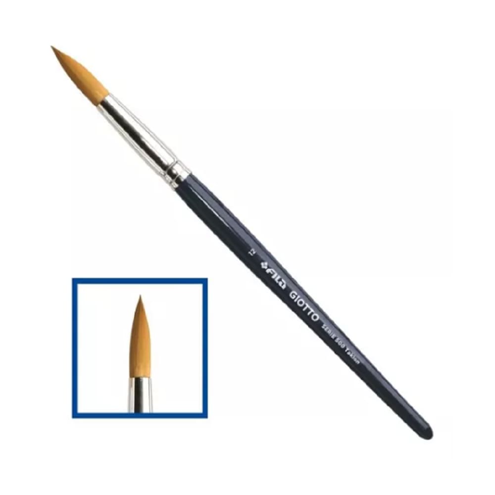 Pincel Redondo N° 12 Art 500 Taklon Giotto - Caixa 12 Unid.