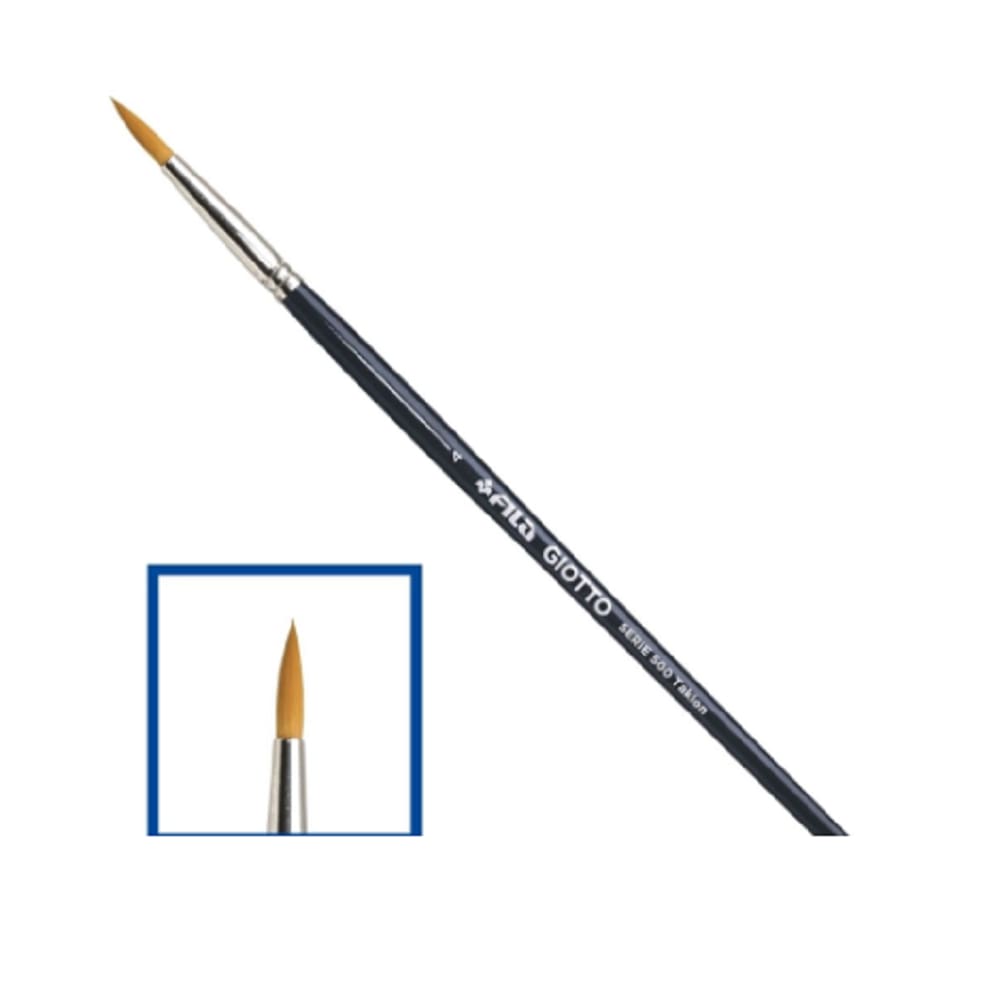 Pincel Redondo N° 4 Art 500 Taklon Giotto - Caixa 12 Unid.