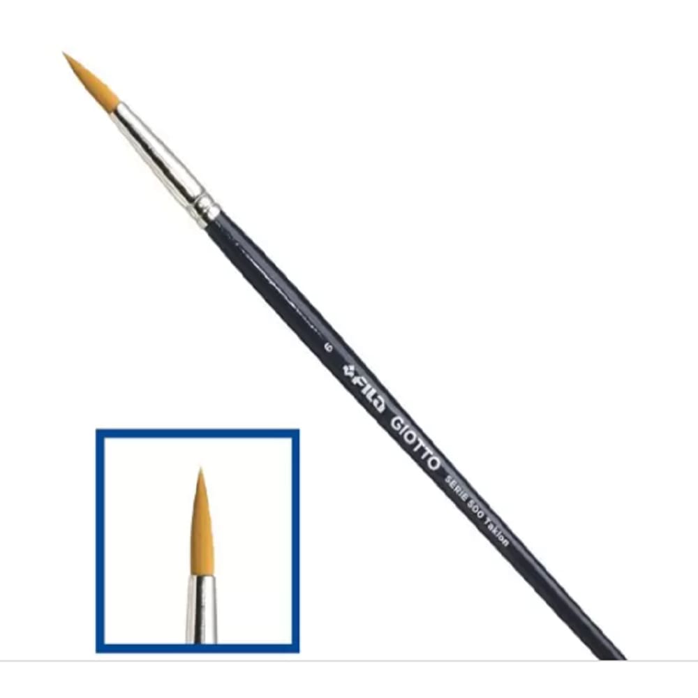 Pincel Redondo N° 6 Art 500 Taklon Giotto - Caixa 12 Unid.