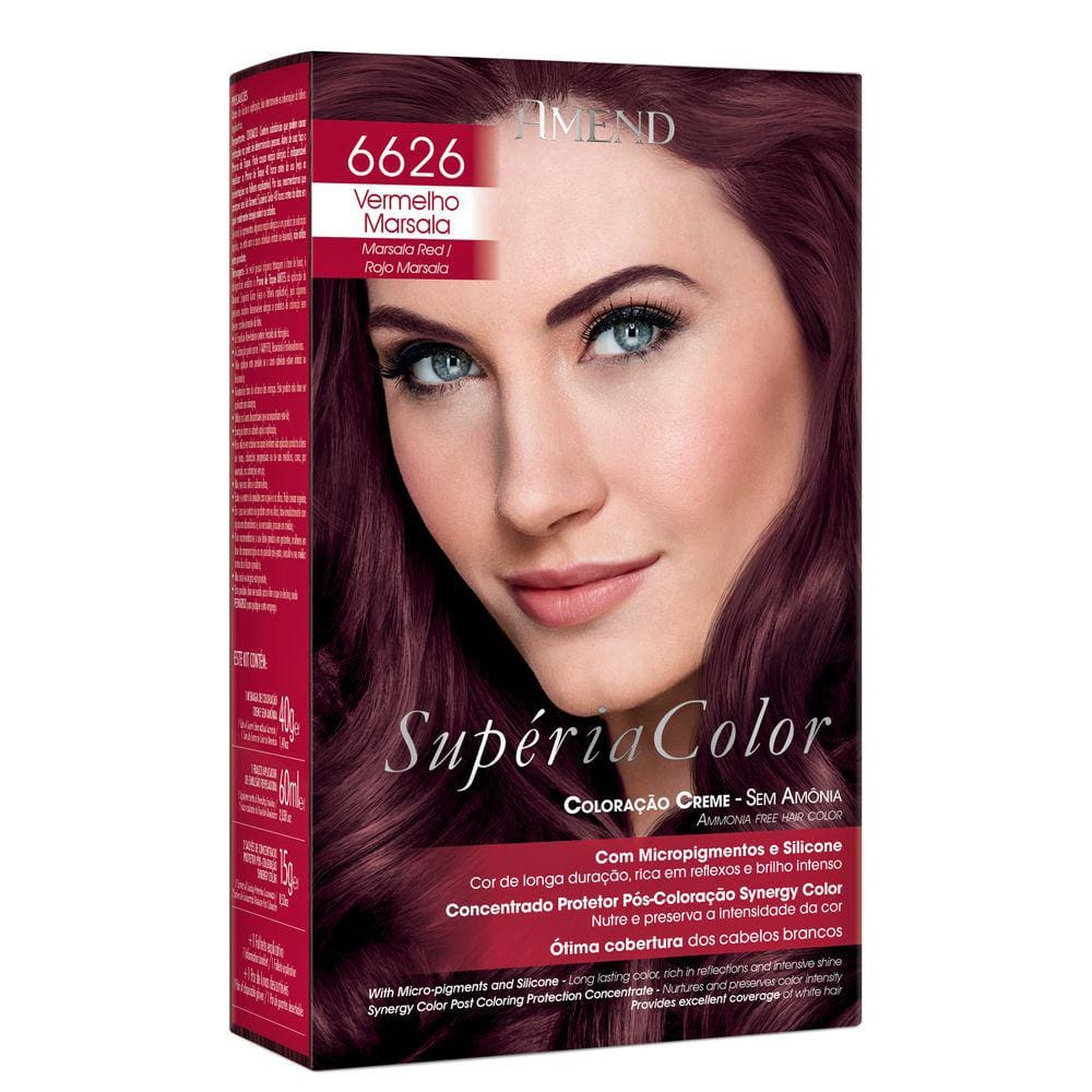Amend Supéria Color 6626 Vermelho Marsala - Tonalizante