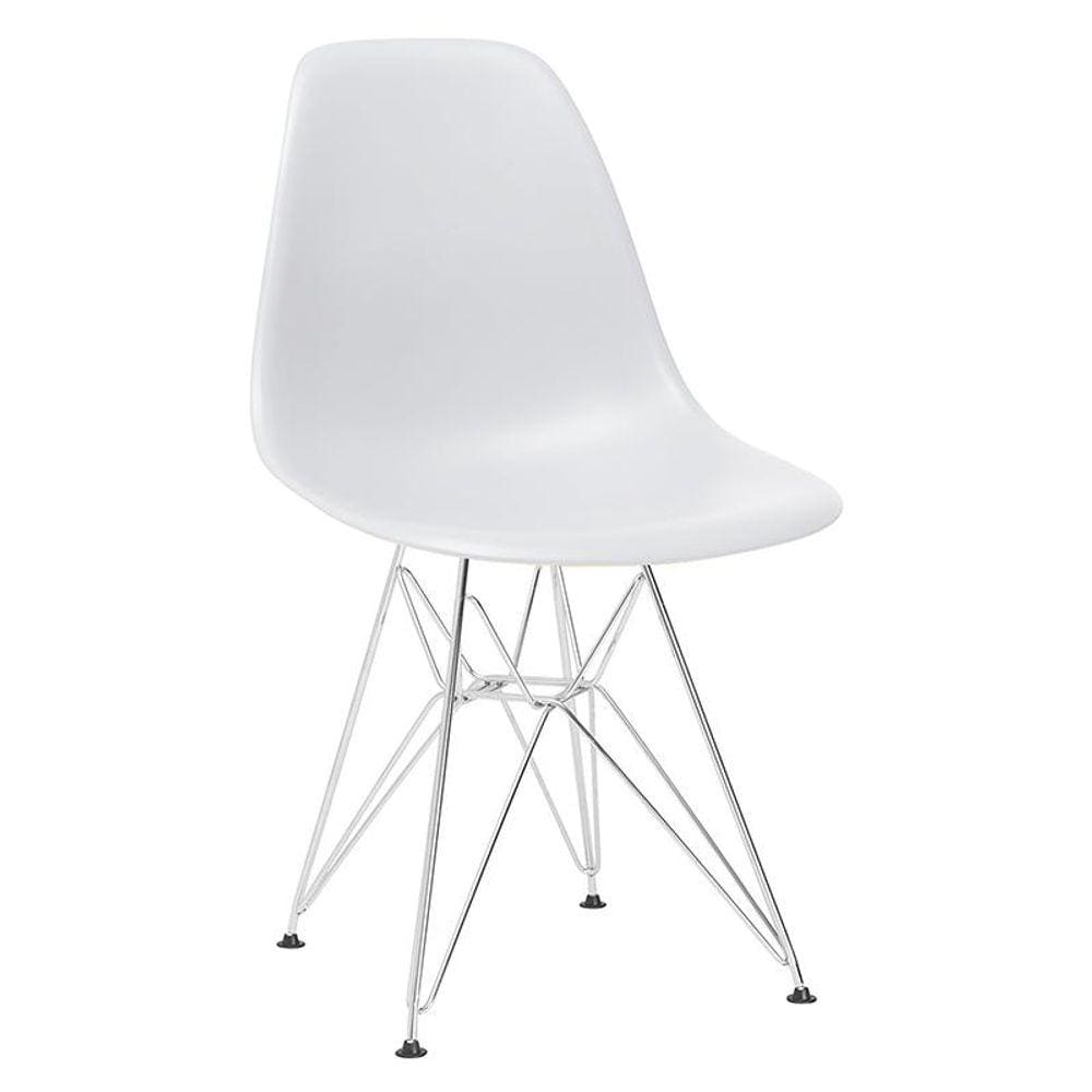 Cadeira Eames Eiffel DKR com base de metal cromado