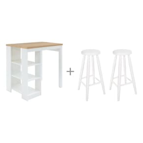 Bancada Cozinha Gourmet Ditália Com 2 Banquetas Branco