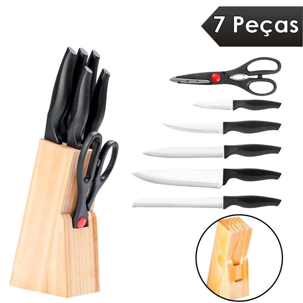 Conjunto De Facas 7Pcs C/ Cepo Cross