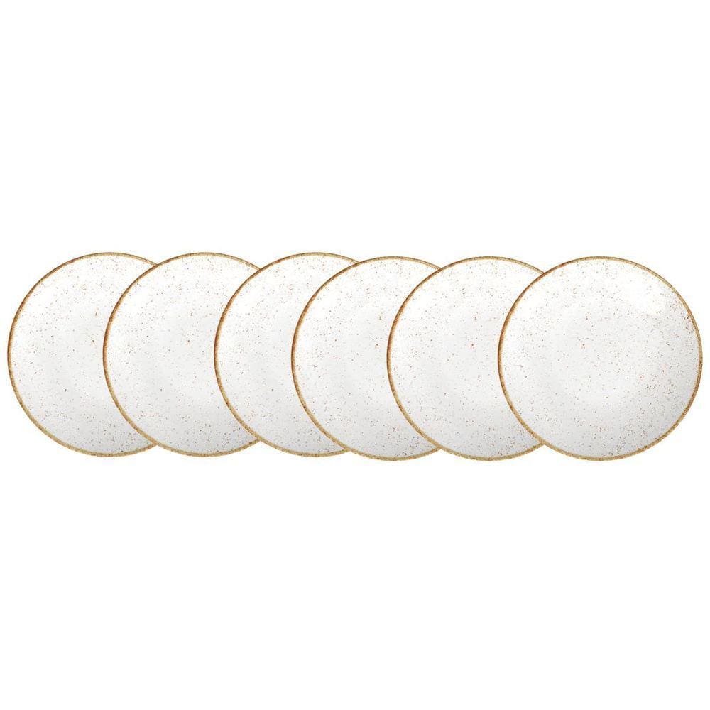 Kit Prato Sobremesa Porcelana Rústico Marrom 6Pçs Tramontina