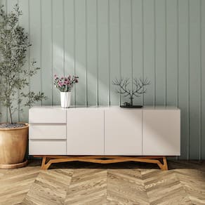 Balcão Volga 200cm Seiva Móveis Off White/champagne