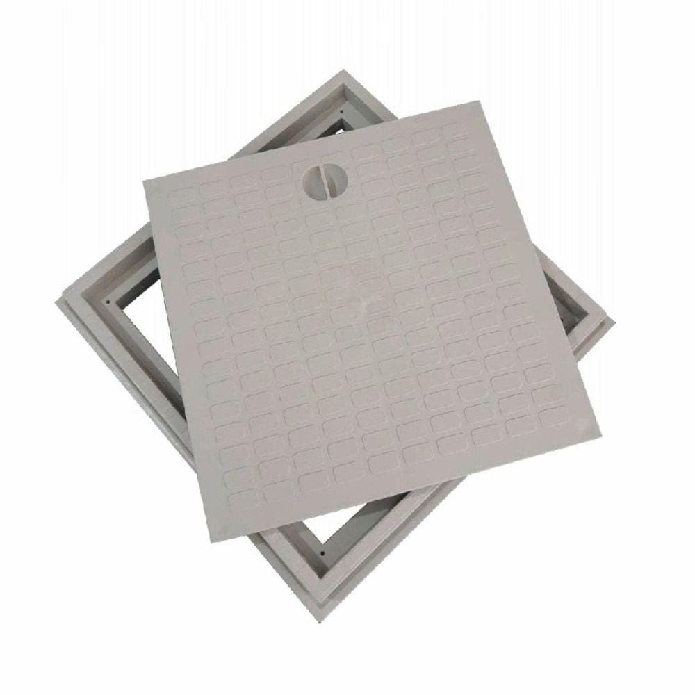 Tampa com Aro PP 55x55 Odem Cinza