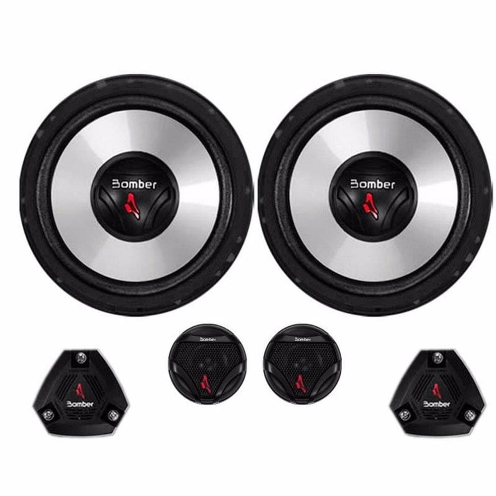 Kit 2 Alto Falantes Bomber Two Way 2 Vias Upgrade 6 Pol + Tweeter + Mid Bass 120W 4 Ohms