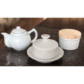 Jogo Café e Chá Mesa Posta- Bule Chaleira 400ML + Açucareiro 250ml + Manteigueira pires