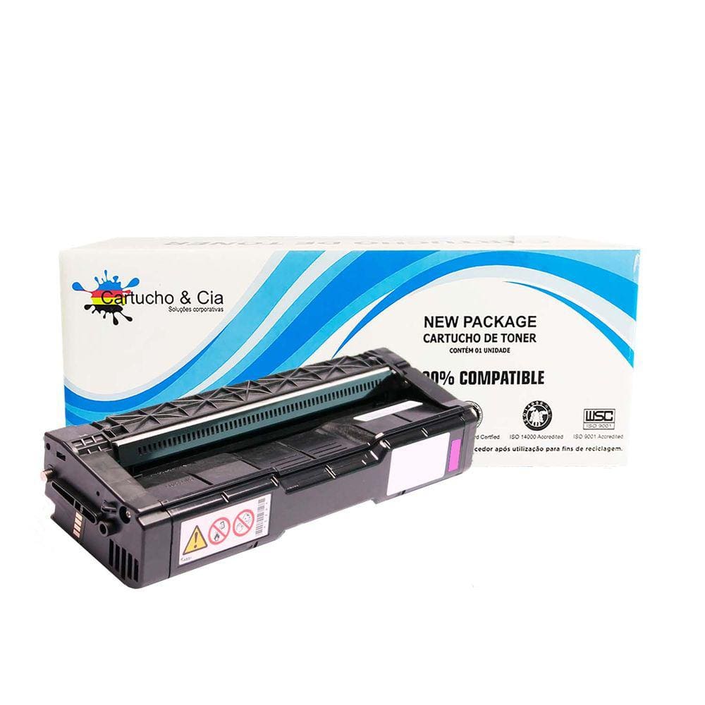 Toner Compatível Com Ricoh Sp C232mt C252ha Magenta | Spc232 Spc230 Spc242 Spc252 | 6.000 Páginas - Cartucho & Cia