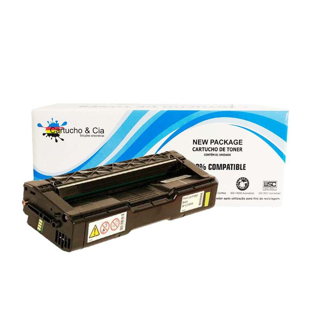 Toner Compatível Com Ricoh Sp C232yt C252ha Yellow | Spc232 Spc230 Spc242 Spc252 | 6.000 Páginas - Cartucho & Cia