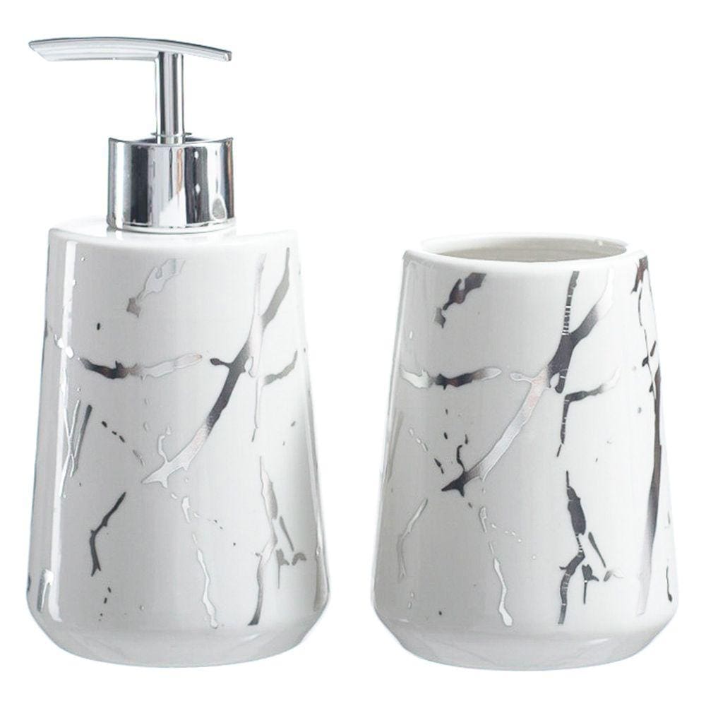 Kit Lavabo E Banheiro Saboneteira Líquida Escova Raios / 321