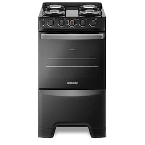 Fogão 4 Bocas Mesa de Vidro Preto Continental FC4FP