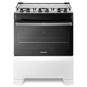 Fogão 5 Bocas Continental Branco Automático com Mesa de Inox (FC5IB) Premium - Bivolt