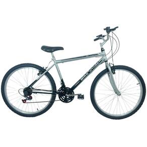 Bicicleta Passeio 18 Marchas Aro 26 Masculina Prata / Preto