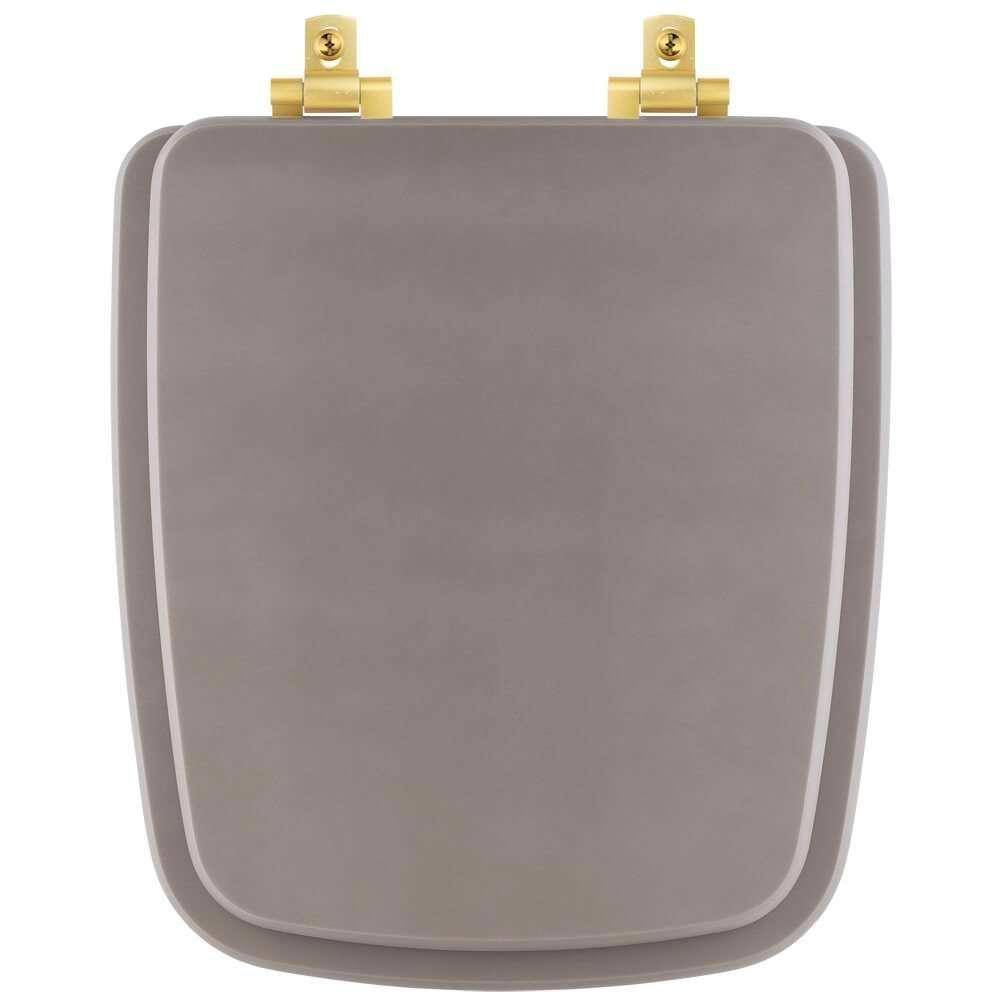 Assento Sanitário Mdf Soft Close Boss Stone (Cinza Fosco) Para Vaso Incepa Com Ferragem Dourada