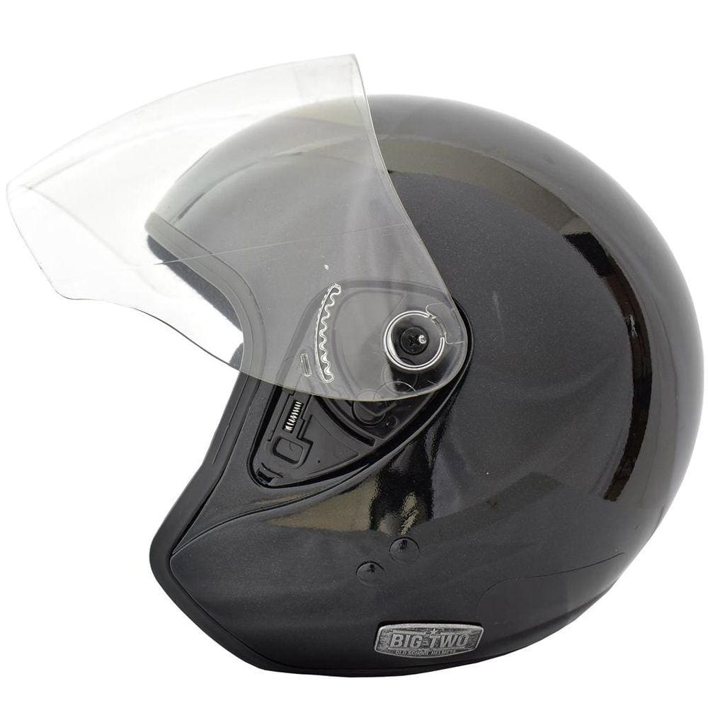 Capacete Moto Aberto Custom Pro Tork Coquinho Vintage Retro Chopper Unissex  Scooter - Preto