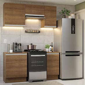 Armário De Cozinha 160Cm Rustic Glamy 07 Rustic