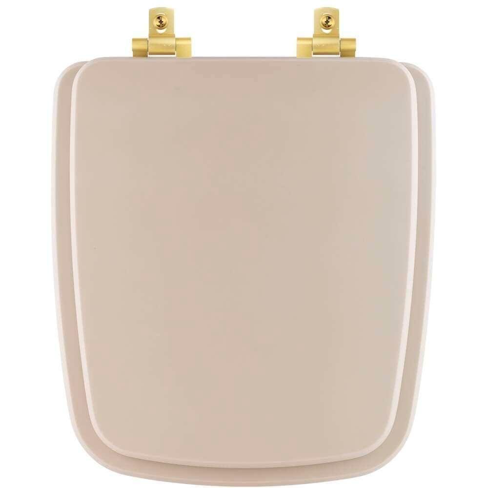 Assento Sanitário Mdf Soft Close Boss Beige (Bege Fosco) Para Vaso Incepa Com Ferragem Dourada