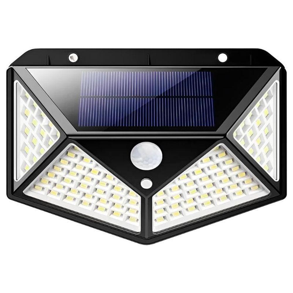 Arandela 100 Led Solar Sensor De Movimentos Lanterna Externa