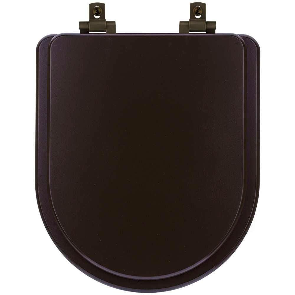 Assento Sanitário Mdf Soft Close Level Marrom Fosco Para Vaso Deca Com Ferragem Marrom