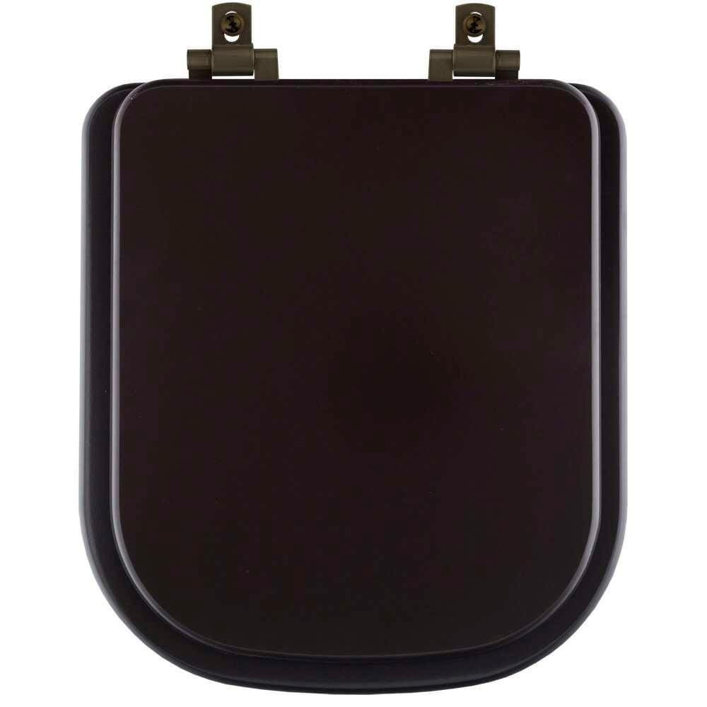 Assento Sanitário Mdf Soft Close Quadra Marrom Fosco Para Vaso Deca Com Ferragem Marrom