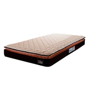 Colchão Solteiro Espuma D33 Pillow Top Millenium 88x188x19cm Marrom/Branco Hellen - Suporta até 120kg por Pessoa