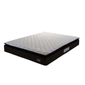 Colchão Casal Espuma D45 Pillow Top Strong 138x188x24cm Marrom/Branco Hellen - Suporta até 150kg por pessoa