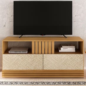 Rack Para Tv Até Xx Polegadas 2 Gavetas Natural/palha R1479 - Tecno Mobili