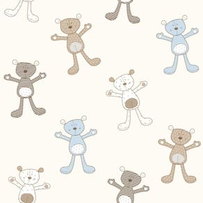 Papel de Parede Fofura Baby Ursinhos Marrom e Azul FF4050