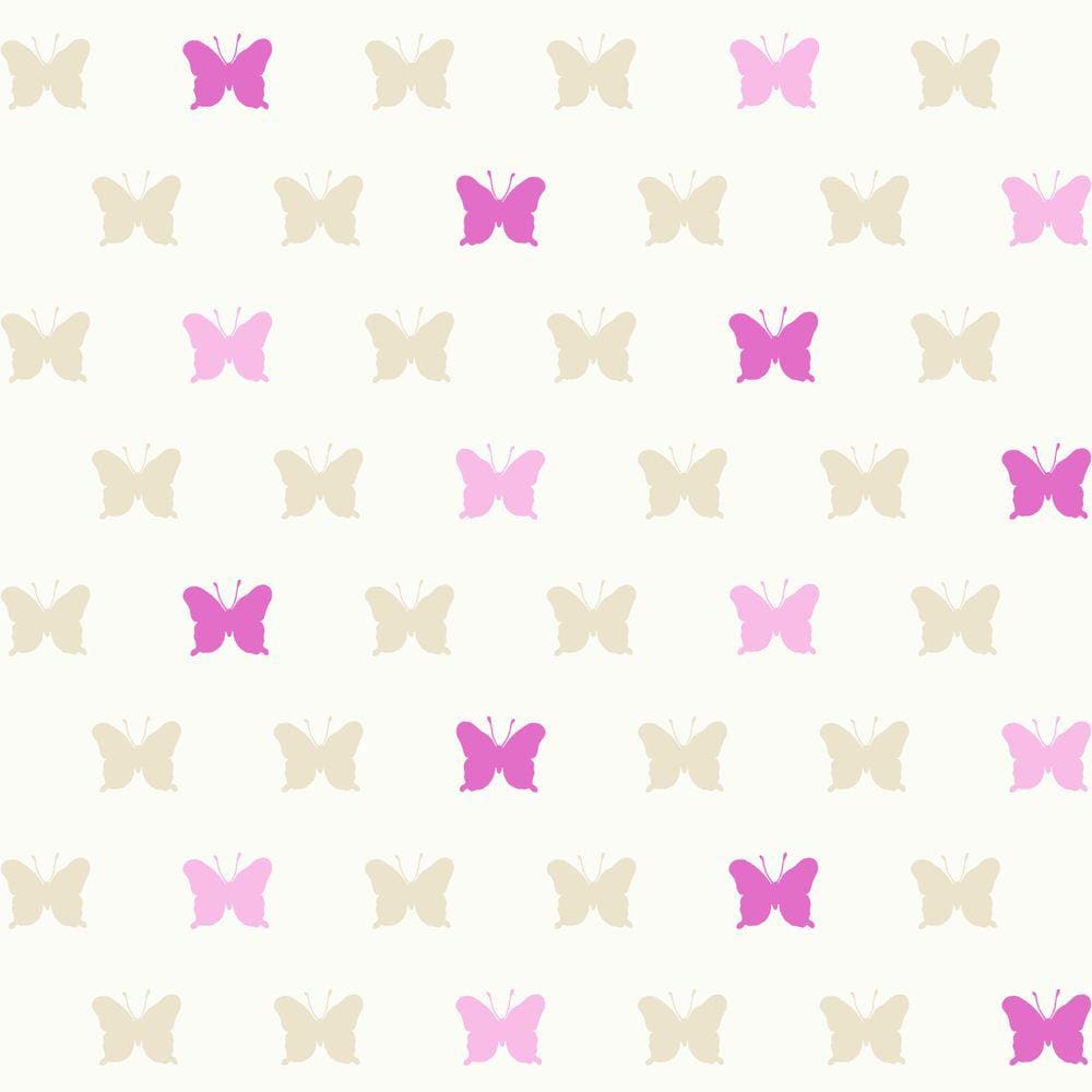 Papel de Parede Fofura Baby Borboletas Bege e Rosa FF4055