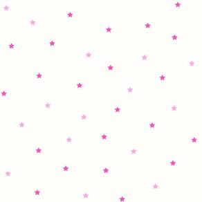 Papel de Parede Fofura Baby Estrelas Rosa Fundo Branco FF4049