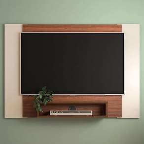 Painel Para Tv Até 42 Polegadas Cine Flex C/ Suporte Para Tv Cedro/off White - Artely