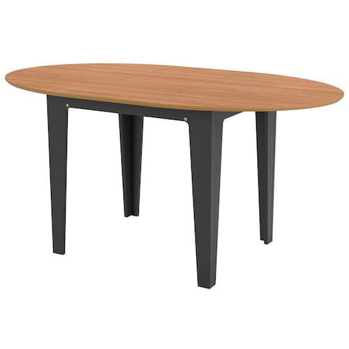 imagem-Mesa De Madeira Extensível Freijó/preto Fosco - Dalla Costa